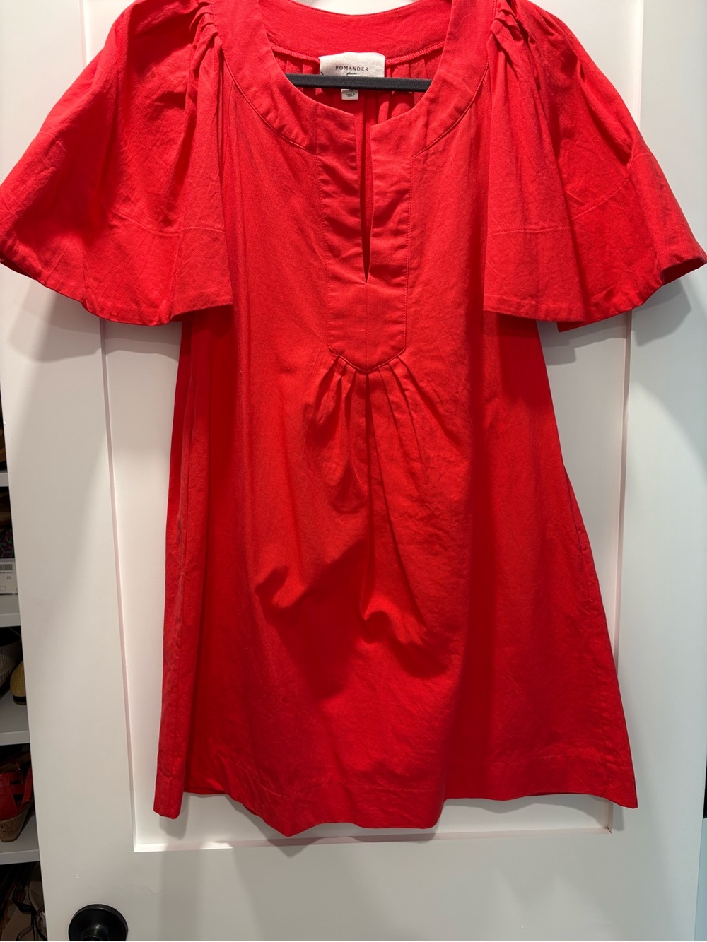 Pomander Place Vibrant Red Cotton Short-Sleeve Tunic